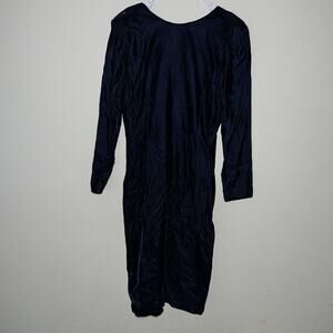 J. Christopher Vtg Vintage Blue Velvet Long Sleeve Dress Open Back Women’s 4